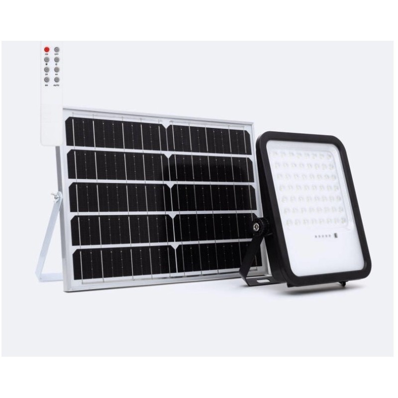 Projecteur Solaire Extérieur LED Nurda 20W 2100 lm IP65 avec Télécommande