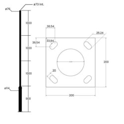 Mât pour Luminaire Éclairage Public , lampadaire led